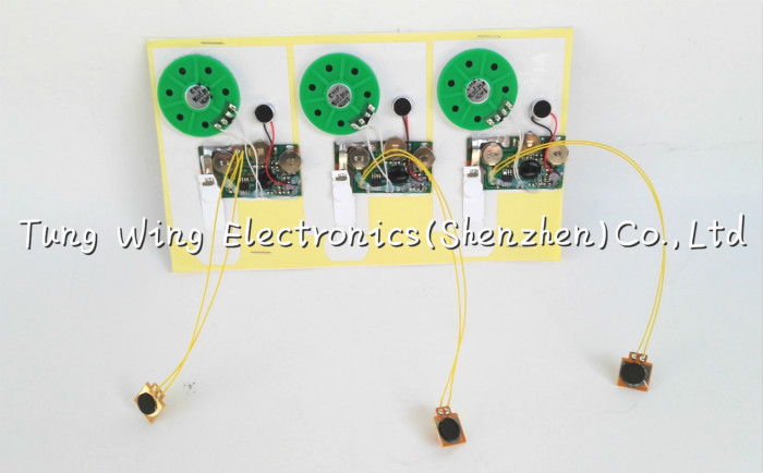 10 Seconds Recordable sound chip for greeting cards , push button sound ...